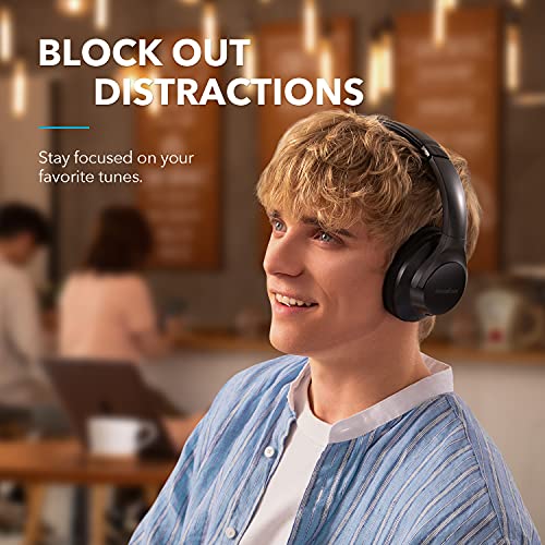 Soundcore by Anker Life Q20+ Active Noise Cancelling Headphones, 40H Playtime, Hi-Res Audio, Soundcore App, Connect to 2 Devices, Memory Foam Earcups, Bluetooth Headphones for Travel, Home Office