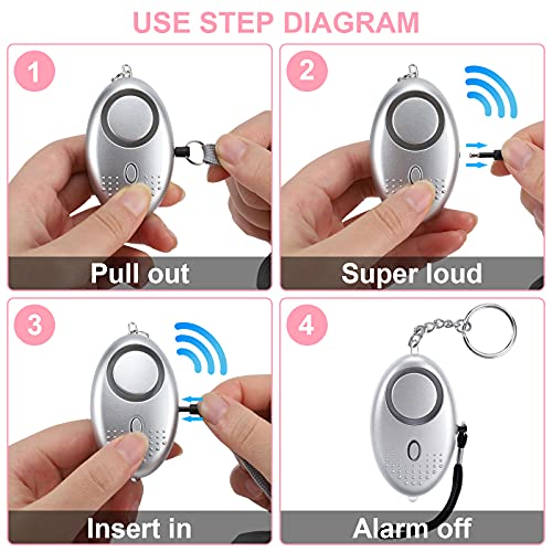 Safe Sound Personal Alarm, 12 Packs 140DB Personal Security Alarm Keychain with LED Lights, Emergency Safety Alarm for Women, Men, Children, Elderly