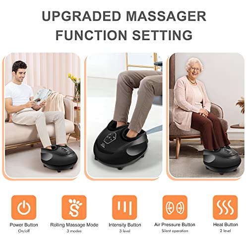 SNAILAX Foot Massager Machine with Heat,Shiatsu Feet Massager for Plantar Fasciitis and Neuropathy Pain Relief,Kneading,Compression,Rolling Heated Foot Warmer Massager,Gifts for Women,Men