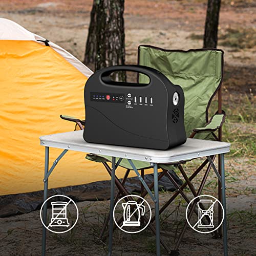 EnginStar Portable Power Station 120Wh, 100W Solar Generator with 110V AC Outlet, Portable Backup Lithium Battery Pack Bank for Emergency Home Outdoor Camping RV