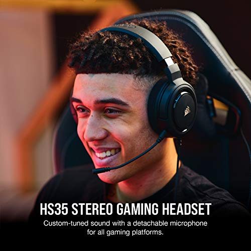 Corsair HS35 - Stereo Gaming Headset - Memory Foam Earcups - Works with PC, Mac, Xbox Series X, Xbox Series S, Xbox One, PS5, PS4, Nintendo Switch, iOS and Android - Carbon (CA-9011195-NA)