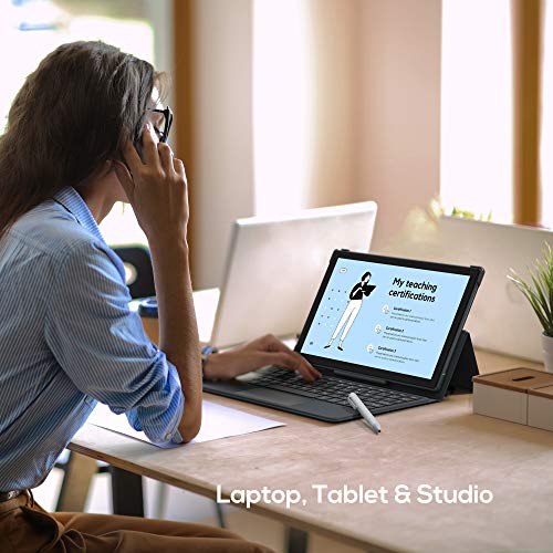 VASTKING KingPad K10 Pro 10.1" Octa-Core Tablet, 4GB RAM, 64GB Storage, Android 10, 1920x1200 Tablet with Keyboard and Stylus Pen, 60Hz Screen Rate, 13MP Rear Camera, 5G WiFi, GPS, Silver Grey