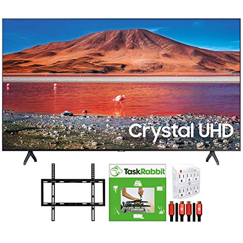 SAMSUNG UN65TU7000 65-inch 4K Ultra HD Smart LED TV 360 Design Bundle with TaskRabbit Installation Services + Deco Gear Wall Mount + HDMI Cables + Surge Adapter