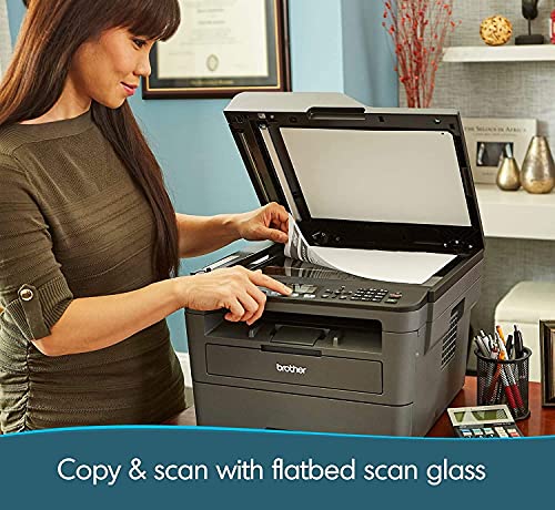 Brother L-2710DW Series Compact Monochrome All-in-One Laser Printer I Print Copy Scan Fax I Wirless I Mobile Printing I Auto 2-Sided Printing I ADF I 32 ppm I ADF + Printer Cable