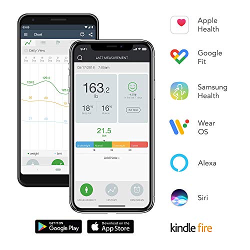 QardioBase2 WiFi Smart Scale and Body Analyzer: monitor weight, BMI and body composition, easily store, track and share data. Free app for iOS, Android, Kindle. Works with Apple Health.