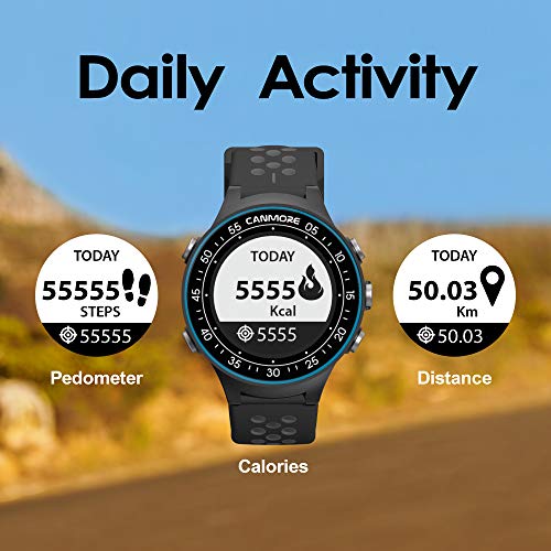 CANMORE TW410G GPS Golf Watch with Step Tracking (Blue)- 40,000+ Free Worldwide Golf Courses Preloaded - Minimalist & User Friendly