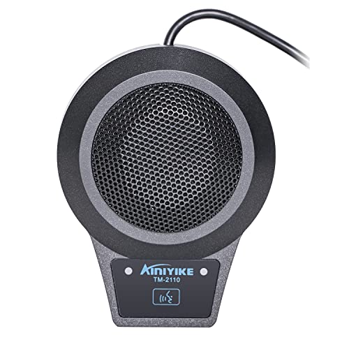 AInIYIKE TM-2110 Conference USB Microphone for Computer Desktop and Laptop with 360° / 20' Long Pick Up Range Compatible with Windows and Mac for Dictation, Recording, YouTube, Conference Call, Skype