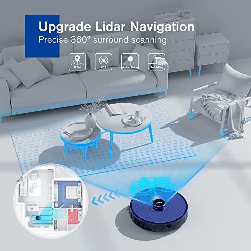 Coredy L900X Robot Vacuum with Self-Emptying Station, Up to 60 Days for Hands-Free Cleaning, 2700Pa Max Suction with Carpet Boost, Alexa, No-Go Zones, 190mins Run-Time, Ideal for Pet Hairs