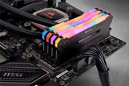 Corsair Vengeance RGB Pro 64GB (4x16GB) DDR4 3600 (PC4-28800) C18 Desktop Memory – Black, CMW64GX4M4D3600C18