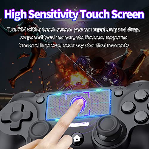 Aollpala Replacement for PS4 Controller, Controller Dual Vibration Game Joystick Wireless Controller for PS4/ PS3/Slim/Pro, Compatible with PS4 Console