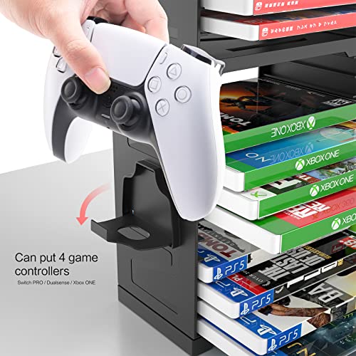 Video Game Storage, Storage Tower for PS5 Games, Storage Stand for Xbox Nintendo Switch Games (for 24 Game Boxes)