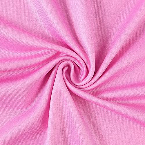 oleripo Girls Costume Dress Toddler Girls Short Ruffles Sleeve Dress Round Neck Girls Costume Pink 4-10Years