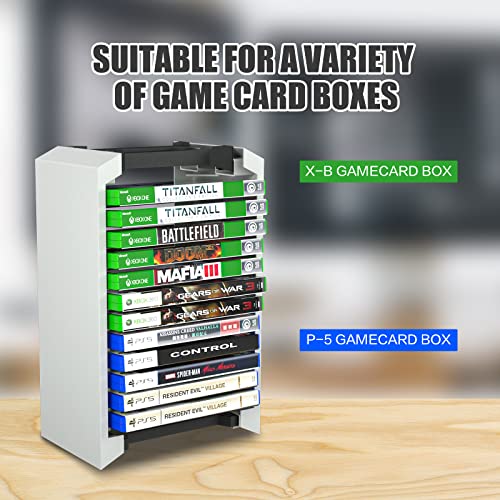 PS5 Game Holder Storage, PS5 Video Game Organizer, Storage Tower for PS5 Games, Video Game Storage Stand, Storage Stand for PS5 PS4 Xbox One Games (for 12 Game Boxes)