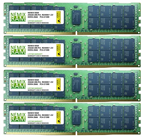 1TB Kit 4x256GB DDR4-2666 PC4-21300 ECC Registered 8Rx4 Registered Server Memory by NEMIX RAM