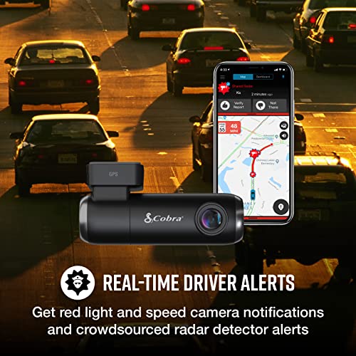 Cobra Smart Dash Cam (SC 100) - Full HD 1080P Resolution, Built-in WiFi & GPS, 140 Degree View, Live Police Alerts, Incident Reports, Emergency MayDay, Drive Smarter App, 8GB SD Card Incl.