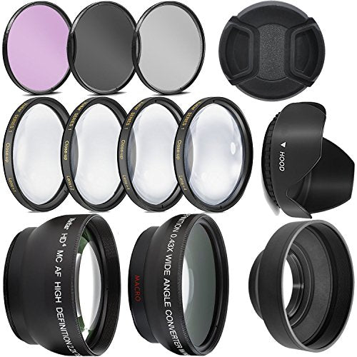 Ultra Deluxe Lens Kit for EOS M6 Mark II, EOS M50, EOS M50 Mark II, EOS M200 with 15-45mm Lens, Fuji X100V - Includes: 7pc 49mm Filter Set + 49mm Wide Angle and Telephoto Lens