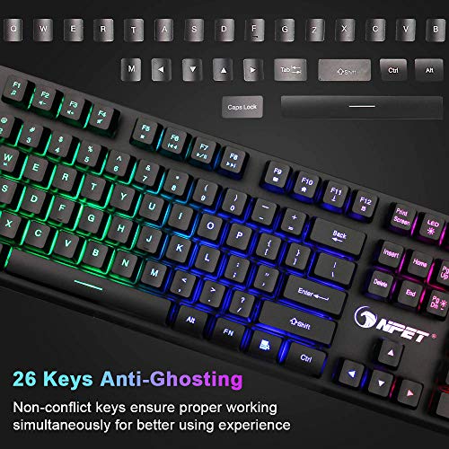 NPET Gaming Keyboard and RGB Computer Speakers