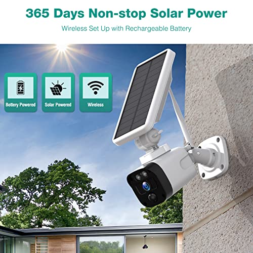 2 Pack Wireless Solar Security Camera System Outdoor WiFi, 3MP Solar Camera System Wireless with Base Station for Home Security, Night Vision, PIR Motion Detection, 2-Way Audio, App Alert, Waterproof