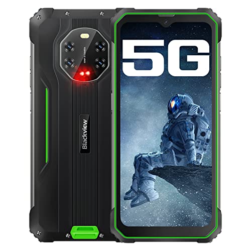 5G Rugged Smartphone Unlocked, Blackview BL8800, 8GB+128GB Dual SIM Unlocked Cell Phones, 50MP+ 20MP IR Night-Vision Camera, 8380mAh Battery 33W Fast Charge, 6.58"HD, IP68/IP69K Waterproof,GPS,NFC,OTG