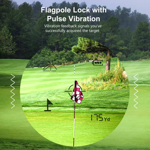 PEAKPULSE Golf Laser Rangefinder for Golf & Hunting Range Finder Gift, Distance Finder with Slope Mode, Flag Pole Locking Vibration︱Fast Focus System.