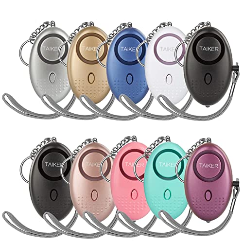 Personal Alarm for Women, 10 Pack 140DB Emergency Self-Defense Security Alarm Keychain with LED Light for Women Kids and Elders (Multi-Colors) (Multi-Colors)