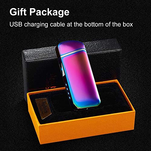 Warrior Tech Sleek USB Rechargeable Flameless Upgraded Dual Arc Plasma Lighter (Rainbow)