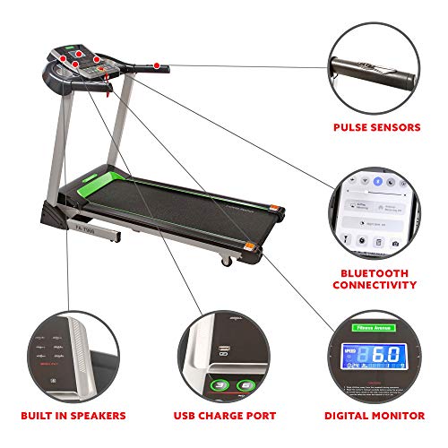 Fitness Avenue Treadmill with Automatic Incline and Bluetooth Speakers by Sunny Health & Fitness