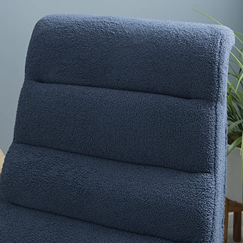 Linon Blue Sherpa Lars Gaming Rocking Chair, 8.25" Seat Height