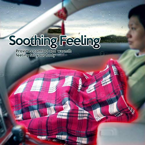 Zone Tech Car Travel Blanket –Premium Quality 12V Automotive Red Plaid Polar Fleece Material Comfortable Seat Blanket Great for Winter, Home, Road Trip and Camping