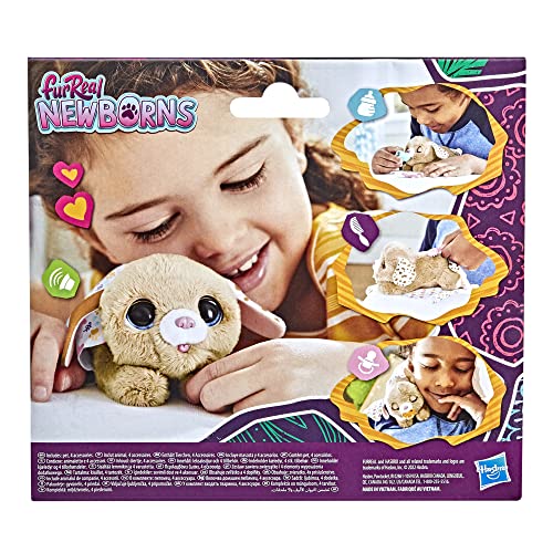 FurReal Newborns Puppy Interactive Animatronic Plush Toy: Electronic Pet with Sound Effects and Closing Eyes, for Kids Ages 4 and up