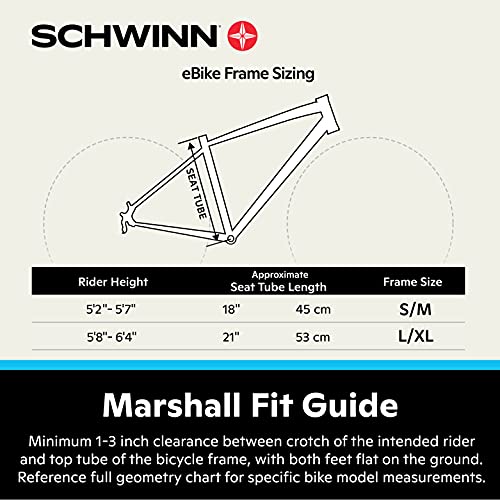 Schwinn Marshall Adult Electric Hybrid Bike, Small/Medium Step-Over Frame, 7 Speed, 27.5-Inch Wheels, Matte Grey