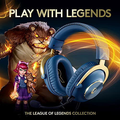 Logitech G PRO X Gaming Headset - Blue VO!CE, Detachable Microphone, Comfortable Memory Foam Ear Pads, DTS Headphone 7.1 and 50 mm PRO G Drivers, Official League of Legends Edition