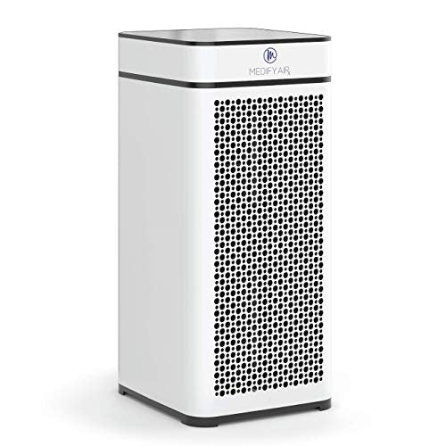 Medify MA-40-UV Air Purifier with True HEPA H14 Filter + UV Light | 840 sq ft Coverage | for Allergens, Wildfire Smoke, Dust, Odors, Pollen, Pets | Quiet 99.9% Removal to 0.1 Microns | White, 1-Pack