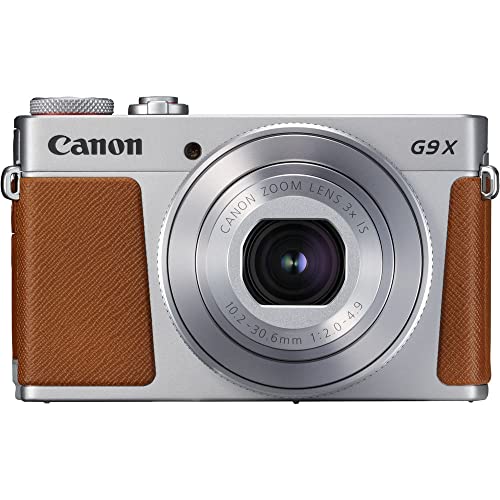 Canon PowerShot G9 X Mark II Digital Camera (Silver) (1718C001), 64GB Card, NB13L Battery, Corel Photo Software, Card Reader, Soft Bag, Flex Tripod, Hand Strap + More