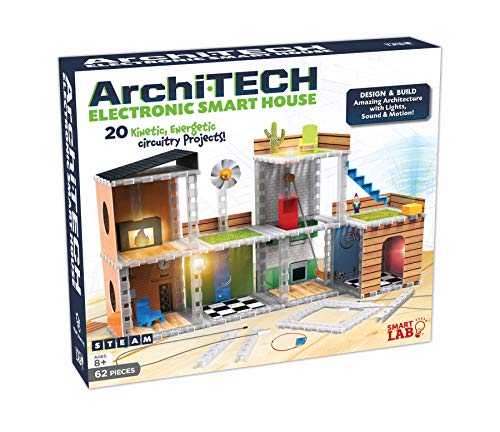 SmartLab Toys Archi-Tech Electronic Smart House - 62 Pieces - 20 Projects - Includes Light and Sound, Multicolor, 16 x 10 x 9