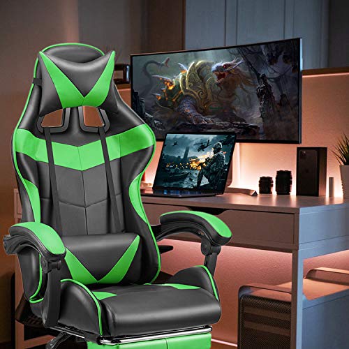 Bunny Pink Gaming Chair and Massage Green Gaming Chair Bundle