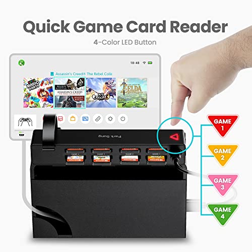 Park Sung Switch Game Switcher, Switch Game Card Reader, 8-in-1 Game Cards Holder, Quick Switching Adapters for Switch/Switch OLED, No Setting Required (4 for Game+4 for Storage)