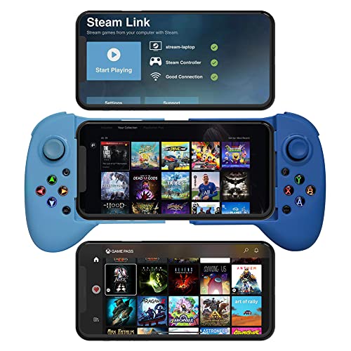 Mobile Game Controller for iphone / Android, ShanWan Q13 Bluetooth Phone Controller for Xbox Game Pass Ultimate, PS Remote Play, Steam, COD, Fortnite, Genshin (Blue)