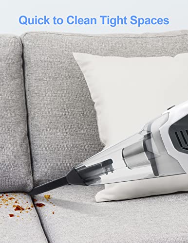 Cordless Handheld Vacuum Cleaner, 8500PA Powerful Suction Rechargeable Hand Vacuum, HEPA Dual Filtration with Quick Charge Tech, Lightweight 2 Suction Mode for Home Car Carpet Stairs Pet Hair Cleaning