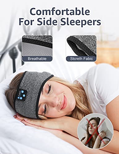 Sleep Headphones Bluetooth, Perytong Sleeping Headphones Headband - Soft Elastic Comfortable Headband Headphones, Gifts for Men Women Teenager, Father Mothers Day Birthday