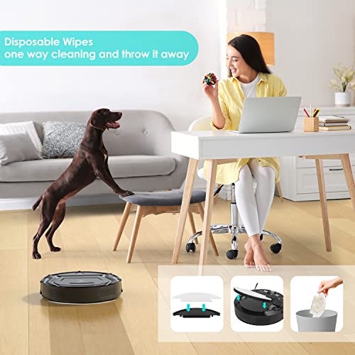 Lefant M210B Robot Vacuum Cleaner, 2000Pa Strong Suction, Slim, Tangle-Free, Compatible with Alexa, Self-Charging Robotic Vacuum Cleaner, Cleans Types of Floor & Carpet, 2 in 1 Robot Vacuum Mop Combo