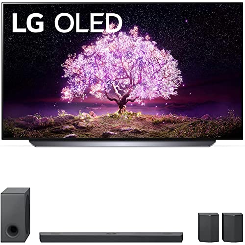 LG OLED65C1PUB 65 Inch 4K Smart OLED TV with AI ThinQ Bundle with LG 9.1.5 ch High Res Audio Sound Bar with Dolby Atmos and Surround Speakers