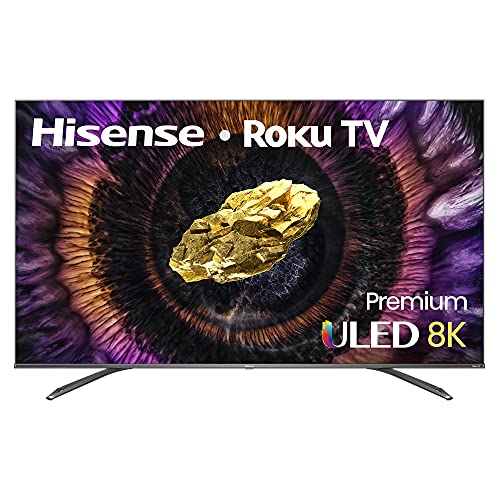 Hisense ULED 8K Premium 75U800GR Quantum Dot QLED Series 75-Inch Native 120Hz Roku Smart TV with Alexa Compatibility (2021)