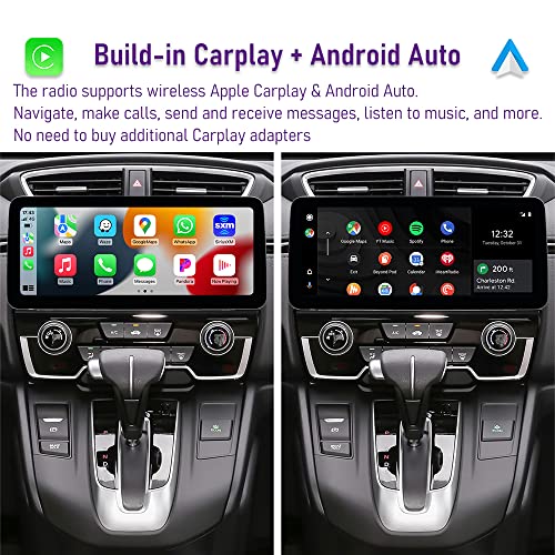 NO.4TEK 12.3 Inch Android Car Stereo Head Unit Android 12 Car Stereo 4GB+128GB Plug and Play for Honda CRV 2017-2021 with DSP Support 5G WiFi/Bluetooth/SWC