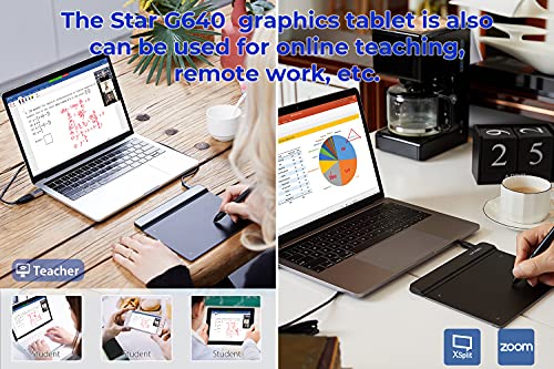 Drawing Tablet XP-PEN StarG640 Digital Graphics Tablet 6x4 Inch Ultrathin Tablet with 8192 Levels Battery-Free Stylus Pen Tablet for Mac, Windows and Chromebook (Drawing and E-Learning/Online Classes)