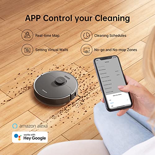 Dreametech Z10 Pro Robot Vacuum, Robot Vacuum Self Emptying for up to 65 Days, 4000 Pa Suction Power & Smart Mapping, Wi-Fi Connected, Robot Vacuum and Mop Combo Compatible with Alexa