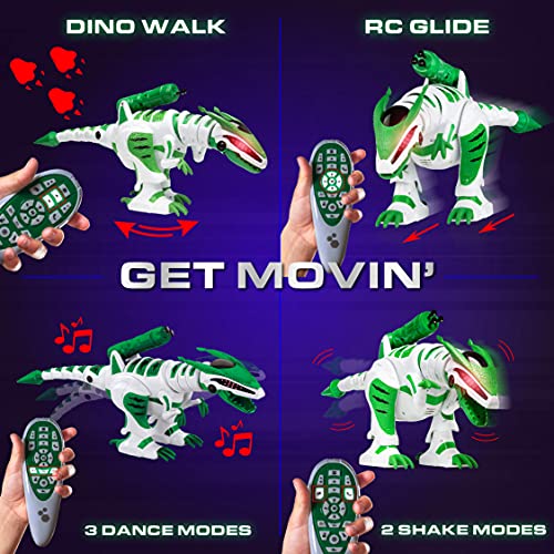 Power Your Fun Intellisaur Remote Control Dinosaur Robot for Kids - Robot Dinosaur Interactive Electronic Pet, RC Robot T-Rex Toy with Touch Sensors, Walk, Roar, Battle, Dinosaur Remote Control Toy