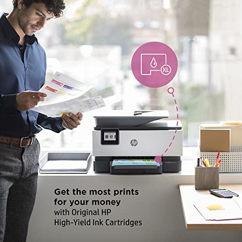 HP OfficeJet Pro 9015e Wireless Color All-in-One Printer with bonus 6 months Instant ink with HP+ (1G5L3A)