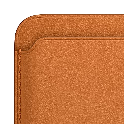 Apple Leather Wallet with MagSafe (for iPhone) - Now with Find My Support - Golden Brown - AOP3 EVERY THING TECH 