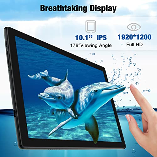 ATMPC 10.1” Display Tablet PC FHD 1920X1200 Pixels. 4GB RAM 64GB ROM 128GB Expandable 13MP/8PM Dual Camera. WiFi Bluetooth Long-Lasting Battery,Kids Content